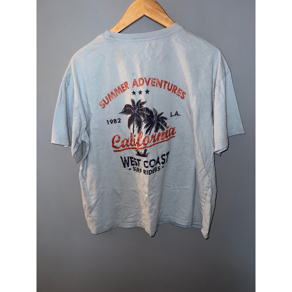 California West Coast Surf Riders Graphic T-Shirt Light Blue Summer 1982 Tee